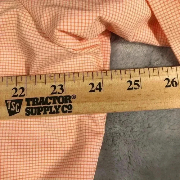 Mizzen+Main Leeward Collection Mens Orange Checkered Dress Shirt 2xLarge Trim Fi - Picture 5 of 5